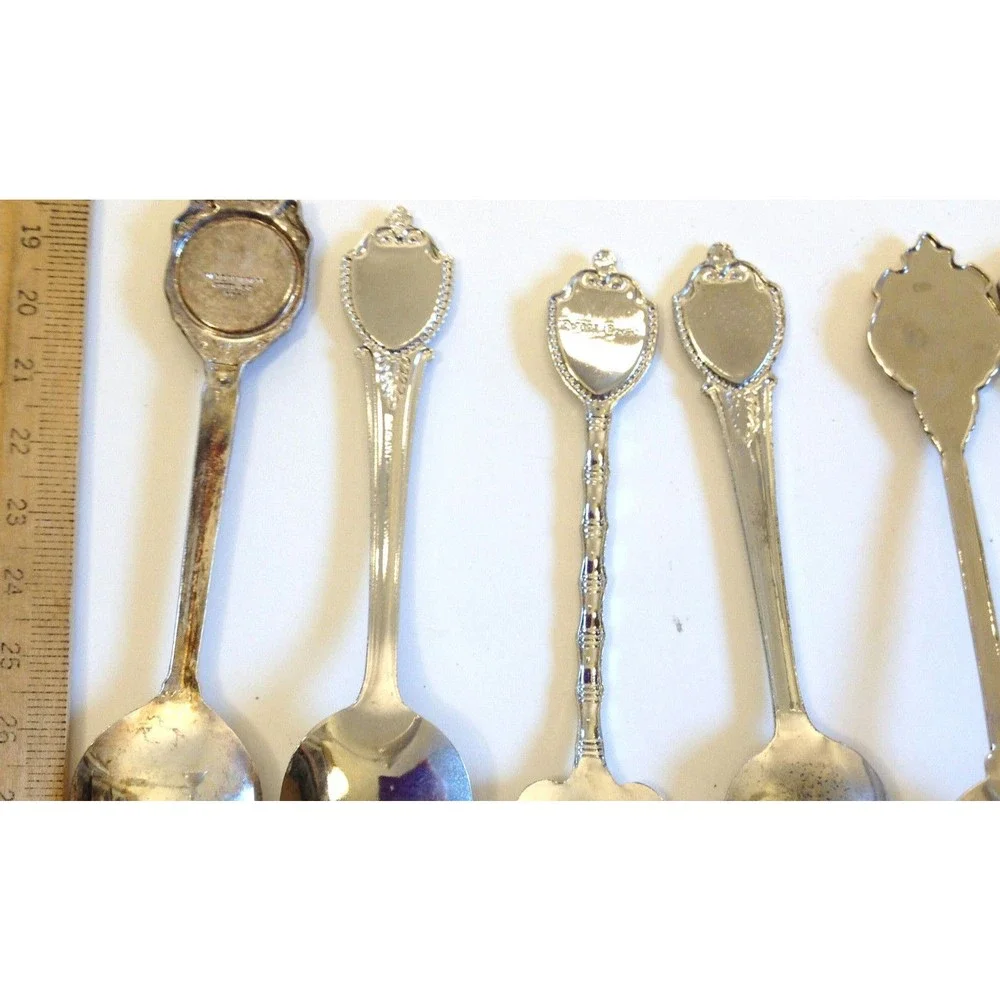 Vintage Lot of 8 Collectible Souvenir Spoons Countries Cities Canada Jamaca ++